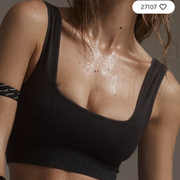 FP Movement Good Karma Square-Neck Bra in Washed Black - Picture 2 of 3